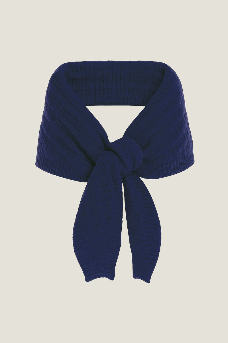 Merino Wool Tie Neck Scarf | Navy