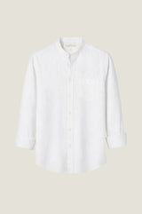 Men's Nehru Collar Linen Shirt | White