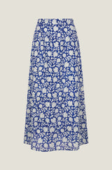 Neve A-line Organic Cotton Skirt | Navy/White