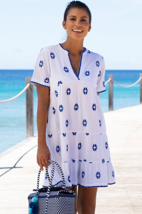 Women's Blue and White Dresses | Aspiga Women's Blue and White Dresses | Aspiga