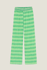 Orion Viscose Trousers | Aztec Green/White