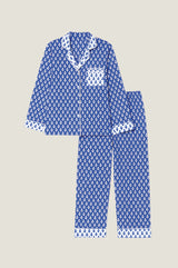 Pyjama Set | Leaf Blue/White