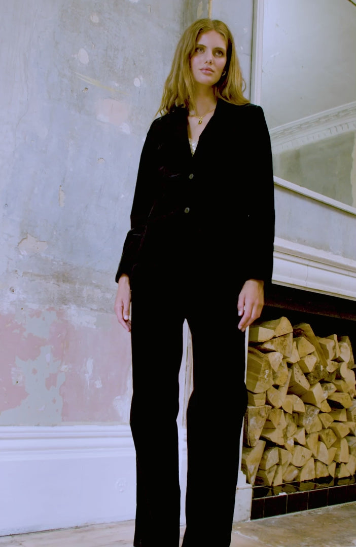 Stretch sales velvet jacket