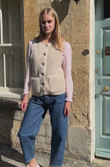 Borg Wool Blend Gilet | Cream