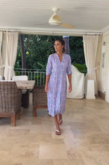 Mara Rayon Dress | Blue/Pink