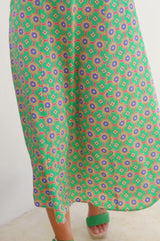 Iyla Dress | Geo Floral Green