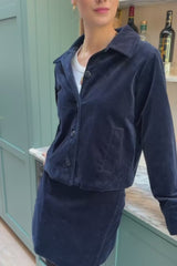 Cropped Corduroy Jacket | Deep Navy