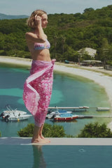 Organic Cotton Sarong | Dianthus Pink/White