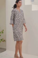 Calvi Linen Dress | Leopard Print