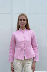 Cotton Quilted Jacket | Pink