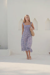 Rhianna Organic Cotton Dress | Navy/White