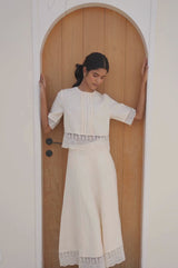 Linen Lace Skirt |  Butter Milk Cream