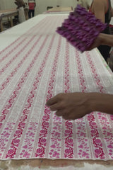 Large Wash Bag | Linear Botanical Pink