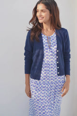 Merino Wool Edge To Edge Cardigan | Navy