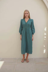 Long Sleeve Iris Dress | Teal