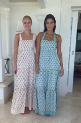 Tabitha Organic Cotton Dress | White/Coral