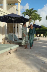 Surbhi 3/4 Sleeve Dress | Teal/Multi