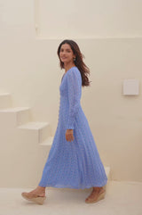 Long Sleeve Sally Anne Dress | Blue/Cobalt