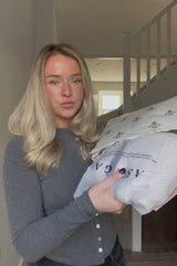 Cashmere Blend Striped Roll Neck Jumper | Cream/Fig