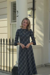 Elizabeth Check Dress | Blue/Grey