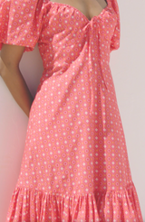 Zillah Dress | Geo Floral Pink/Orange