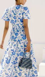 Sienna Dress | Ivory/Blue
