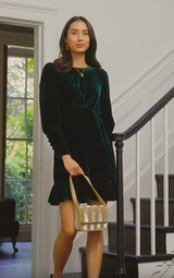 Esmee Velvet Short Dress | Emerald
