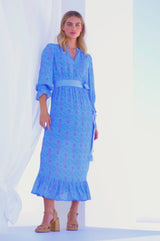 Maeve Georgette Dress | Fantasy Tile Tranquil Blue