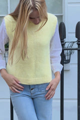 Alpaca Blend Knitted Tank | Pale Yellow