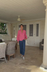 Leila Gingham Blouse | Red/Pink