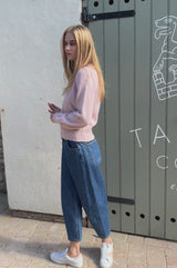 Alpaca Blend Puff Sleeve Jumper | Dusty Pink