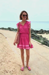 Macy Mini Organic Cotton Dress | Lixus Flower Pink