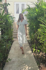 Tessa Organic Cotton Cheesecloth Dress | White