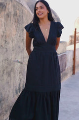 Broderie Organic Cotton Pippa Dress | Black