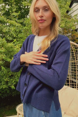 Merino Wool Swing Cardigan | Navy