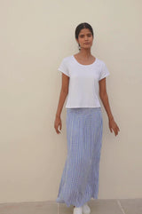 Brady Skirt | Santorini Border Blue/White