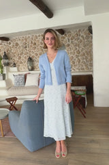 Merino Wool Edge To Edge Cardigan | Pale Blue