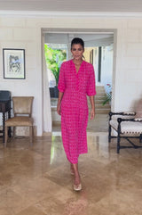 Annabel EcoVero™ Dress | Bloom Pink/Red