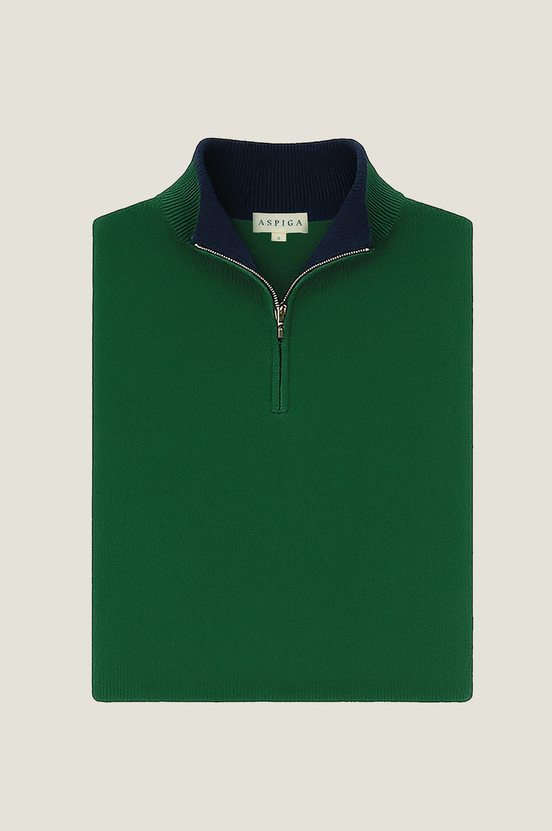 Men's Merino Wool Quarter Zip | Bright Green