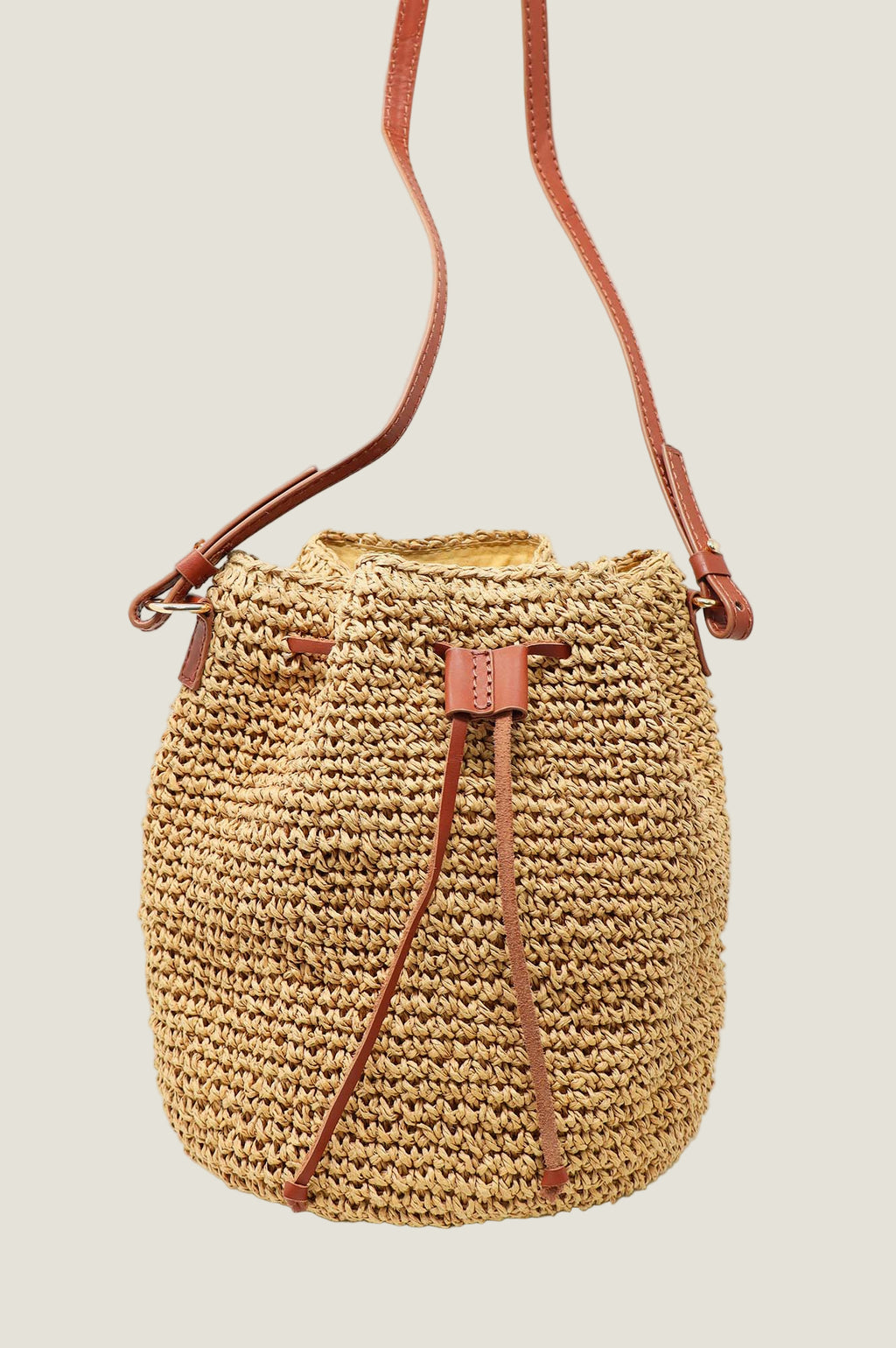 Raffia Crossbody Pouch Bag
