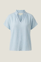 Relaxed Organic Cotton Cheesecloth Blouse | Sky Blue