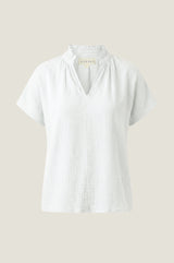 Relaxed Organic Cotton Cheesecloth Blouse | White