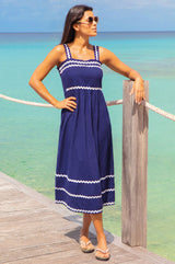 Ric Rac Sundress | Navy/Ivory
