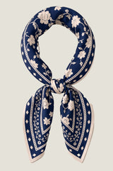 Block Print Scarf 70cm x 180cm | Cream/Navy