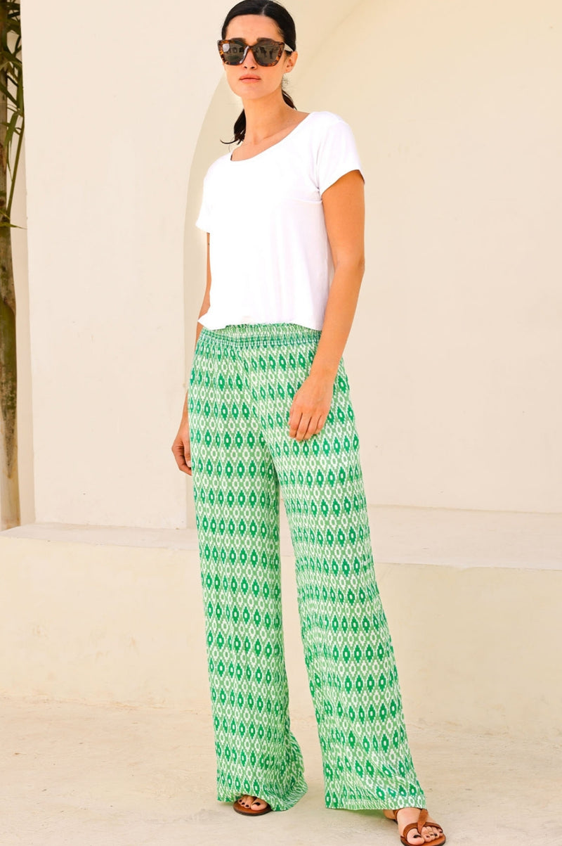 Orion Trousers | Aztec Green/White