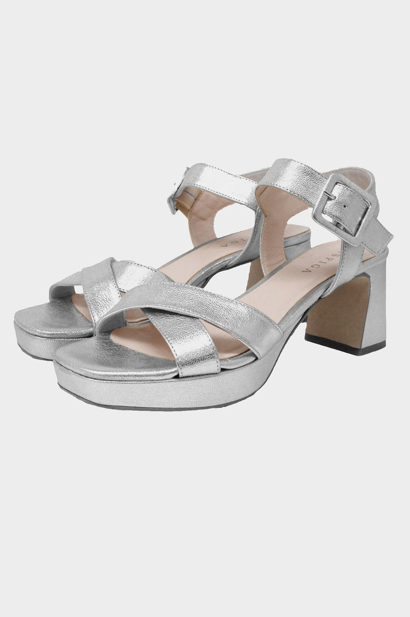 Metallic Platform Sandals | Silver