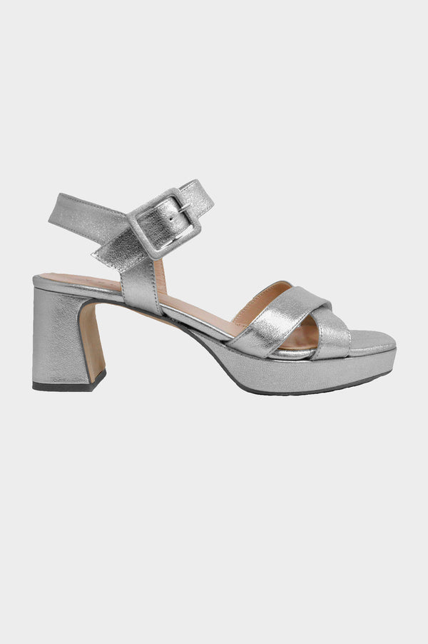 Metallic Platform Sandals | Silver