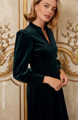 Enid Stretch Corduroy Dress | Bottle Green