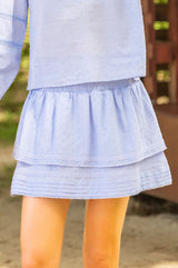 Sivota Organic Cotton Dobby Skirt | Baby Blue
