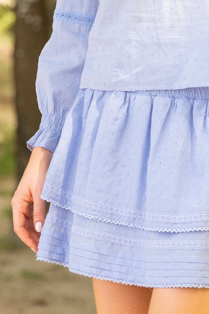 Sivota Organic Cotton Dobby Skirt | Baby Blue